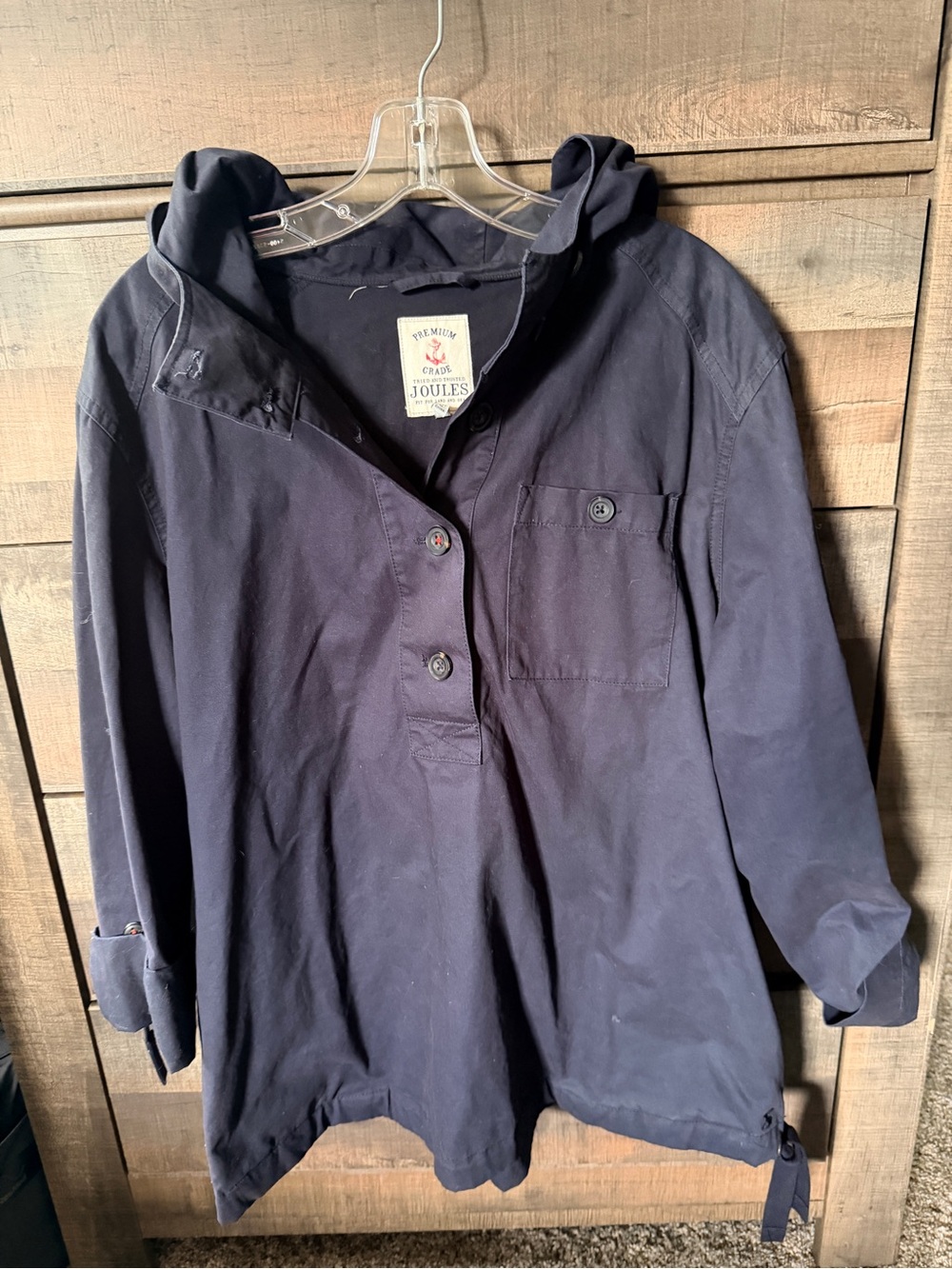 Joules Navy Hooded Pullover Jacket - ladies